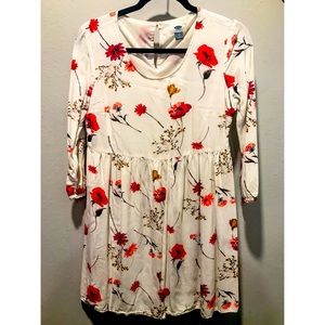 Old Navy Floral Dress 3/4 Sleeve Autumn Sumer Fall Small cottage core